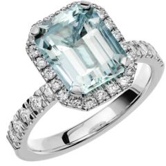 Vigselring Schalins Fairytale 8 Akvamarin i 18 k vitguld.