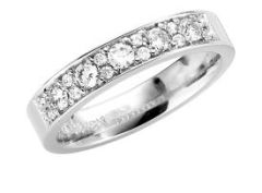 Vigselring Olympen, Vilnius med 0,47 ct. diamant i 18 k vitguld.