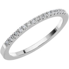 Vigselring Schalins Love 07 med diamant i 18 k vitguld.