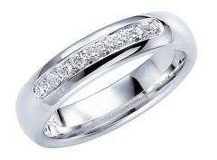 Vigselring Olympen Everest med diamanter i platina 950.