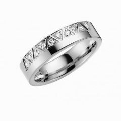 Vigselring Olympen Jungfrau med diamant i 18 k vitguld.