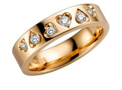 Vigselring Olympen Skimra med 0,24 ct. diamant i 18 k guld.