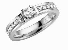 Vigselring Olympen Solvind, med 0,40 ct. diamant i 18 k vitguld.