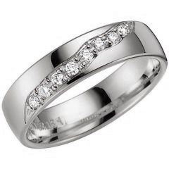 Vigselring Olympen Glimma med diamant i 18 k vitguld.