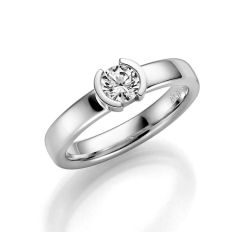Vigselring Olympen Rhen med 0,50 ct. diamant i platina 950.