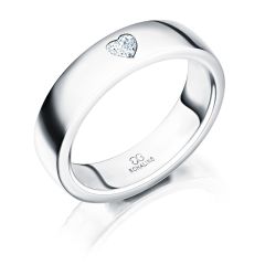 Vigselring Olympen Barbados med 0,12 ct. diamant i 18 k vitguld.