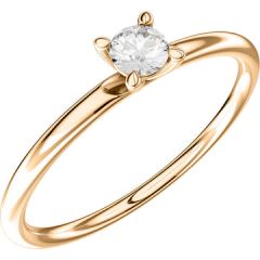 Vigselring Schalins Aure-1,5 1D med 0,10 ct. diamant i 18 k guld.
