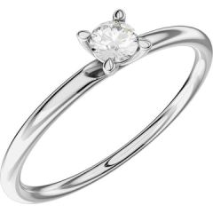 Vigselring Schalins Aure-1,5 1D med 0,10 ct. diamant i 18 k vitguld.