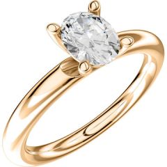 Vigselring Schalins Aure-2,5 7D med oval 0,50 ct. diamant i 18 k guld.