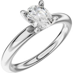 Vigselring Schalins Aure-2,5 7D med oval 0,50 ct. diamant i 18 k vitguld.