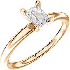 Vigselring Schalins Aure-2 10D Emerald med 0,30 ct. diamant i 18 k guld.