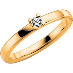Vigselring Schalins Seine med 0,10 ct. diamant i 18 k guld.