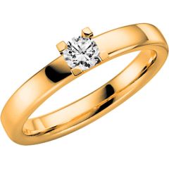 Vigselring Schalins Seine med 0,25 ct. diamant i 18 k guld.