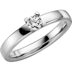 Vigselring Schalins Seine med 0,25 ct. diamant i 18 k vitguld.