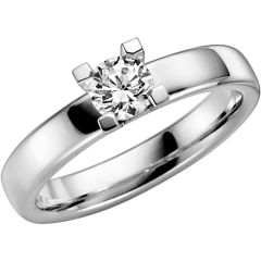 Vigselring Schalins Seine med 0,50 ct. diamant i 18 k vitguld.
