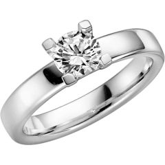 Vigselring Schalins Seine med 0,75 ct. diamant i 18 k vitguld.