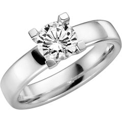 Vigselring Schalins Seine med 1,00 ct. diamant i 18 k vitguld.
