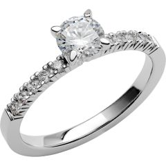 Vigselring Schalins Love 11 med diamant i 18 k vitguld.