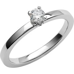 Vigselring Schalins Love 13 med diamant i 18 k vitguld.