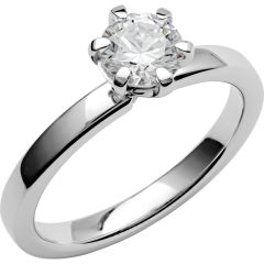 Vigselring Schalins Love 15 med diamant i 18 k vitguld.