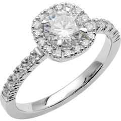 Vigselring Schalins Love 18 med diamant i 18 k vitguld.