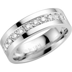 Vigselring Schalins pdCorona 0,36 ct i palladium.