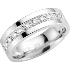 Vigselring Schalins Norrsken Corona i platina med 0,36 ct. diamanter.