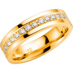 Vigselring Schalins Norrsken Nimbus i 18 k guld med 0,28 ct. diamanter.
