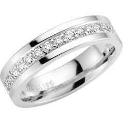 Vigselring Schalins Norrsken Nimbus i 18 k guld med 0,28 ct. diamanter.