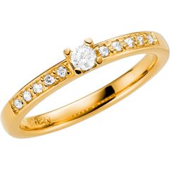 Vigselring Schalins Norrsken Virvla i 18 k guld med 0,20 ct. diamanter.
