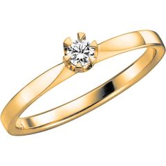 Vigselring Schalins Donau med 0,10 ct. diamant i 18 k guld.