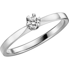 Vigselring Schalins Donau 0,10 med ct. diamant i 18 k vitguld.