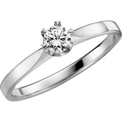 Vigselring Schalins Donau med 0,25 ct. diamant i 18 k vitguld.