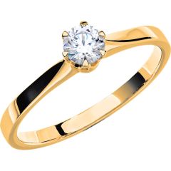 Vigselring Schalins Donau med 0,30 ct. diamant i 18 k guld.