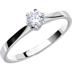 Vigselring Schalins Donau med 0,30 ct. diamant i 18 k vitguld.