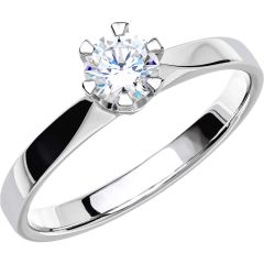 Vigselring Schalins Donau med 0,40 ct. diamant i 18 k vitguld.