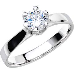 Vigselring Schalins Donau med 0,60 ct. diamant i 18 k vitguld.