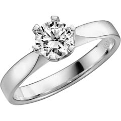 Vigselring Schalins Donau med 0,75 ct. diamant i 18 k vitguld.