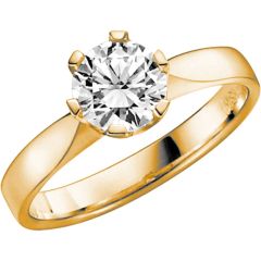 Vigselring Schalins Donau med 1,00 ct. diamant i 18 k guld.
