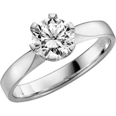 Vigselring Schalins Donau med 1,00 ct. diamant i 18 k vitguld.