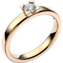 Vigselring Schalins Seine med 0,20 ct. diamant i 18 k guld.