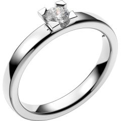 Vigselring Schalins Seine med 0,25 ct. diamant i platina 950.