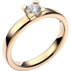 Vigselring Schalins Seine med 0,30 ct. diamant i 18 k guld.