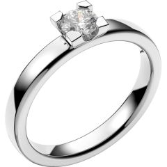 Vigselring Schalins Seine med 0,30 ct. diamant i 18 k vitguld.