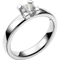 Vigselring Schalins Seine med 0,40 ct. diamant i 18 k vitguld.