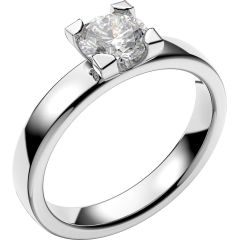 Vigselring Schalins Seine med 0,60 ct. diamant i 18 k vitguld.