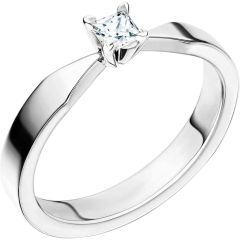 Vigselring Schalins New Collection Maui i 18 k vitguld med 0,20 ct. diamant.