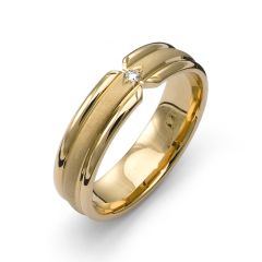 Vigselring Flemming Uziel Selective, (B)7322 med diamant i 18 k guld.