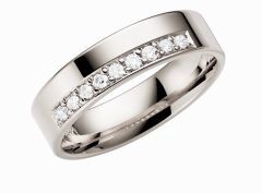 Vigselring Olympen Vega med 0,18 ct. diamant i 18 k vitguld.