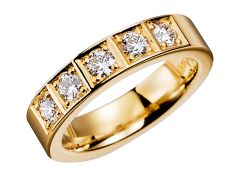 Vigselring Schalins Tropic Hawaii med 0,75 ct. diamant i 18 k guld.